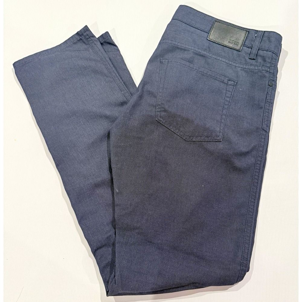 BOSS Black Delaware slim-fit pants, subtle textured, grainy blue pattern 34x32